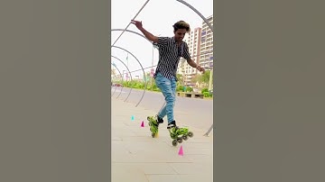 Inline Freestyle Slalom😳 #sameerskater #skating #shorts #indianskater #skates #trending #stunts