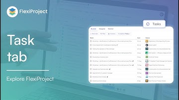 How does the tasks tab work in the FlexiProject software?