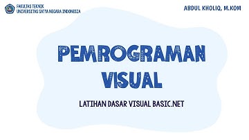 Pemrograman Visual - Latihan Dasar VB .NET