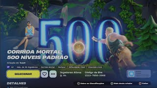 Corrida Mortal 500 niveis padrão (Deathrun) Fortnite