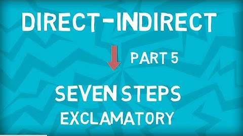 Direct to Indirect Speech | Seven Steps | Exclamatory Sentence | Part 5