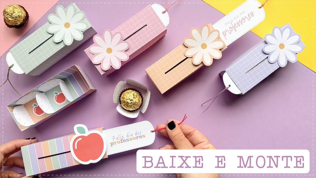 CAIXA DESLIZANTE - DIA DOS PROFESSORES | COMO FAZER? MOLDE GRATUITO