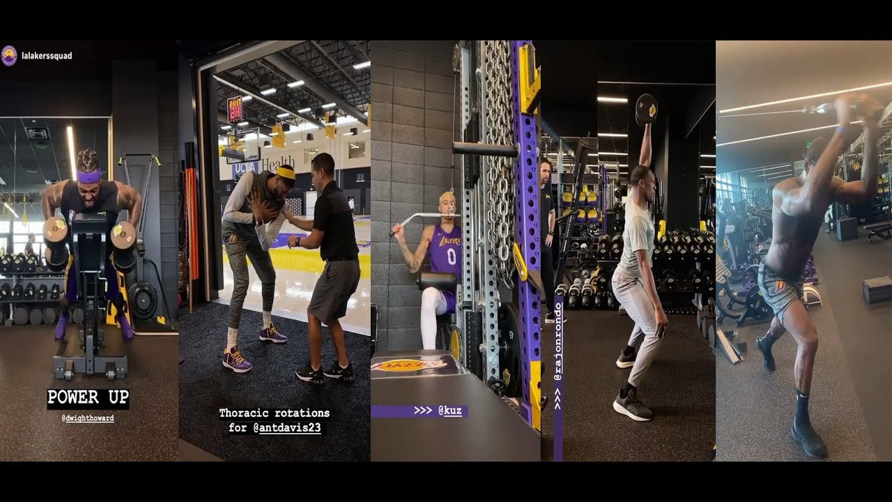 Lebron James ,Dwight Howard \U0026 Laker Teammates Weight Training