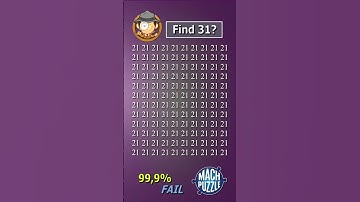 Find 31 where? | Brain Teaser IQ Test #shorts #different #puzzles #opticalillusion #quiz
