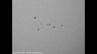 Sunspots resembling the constellation of Cassiopeia, 26.04.2021
