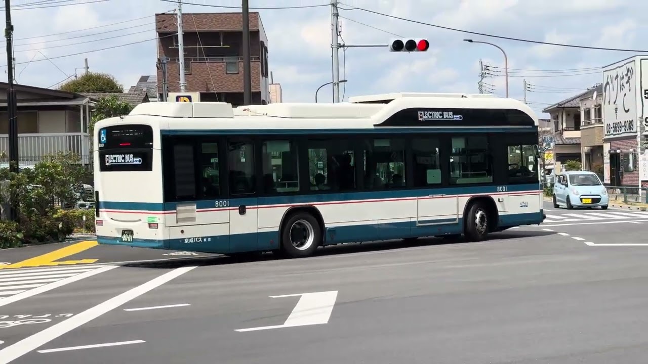 京成バス東京いすゞエルガEV葛飾210 あ80-01 8001 金61八潮駅南口行き
