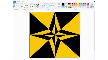 Easy Geometric Design on Computer | ms paint drawing easy step by step