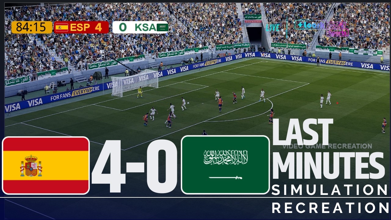 Últimos minutos ⚽ España 4-0 Arabia Saudita | Mundial 2026 | Simulación y Recreación (Gameplay)