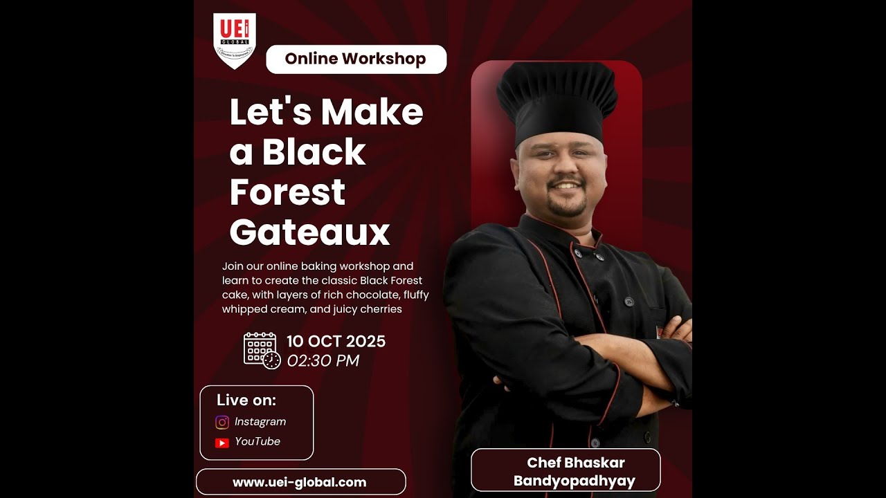 🍰 Online Baking Workshop | Learn Black Forest Gateaux with Chef Bhaskar Bandyopadhyay