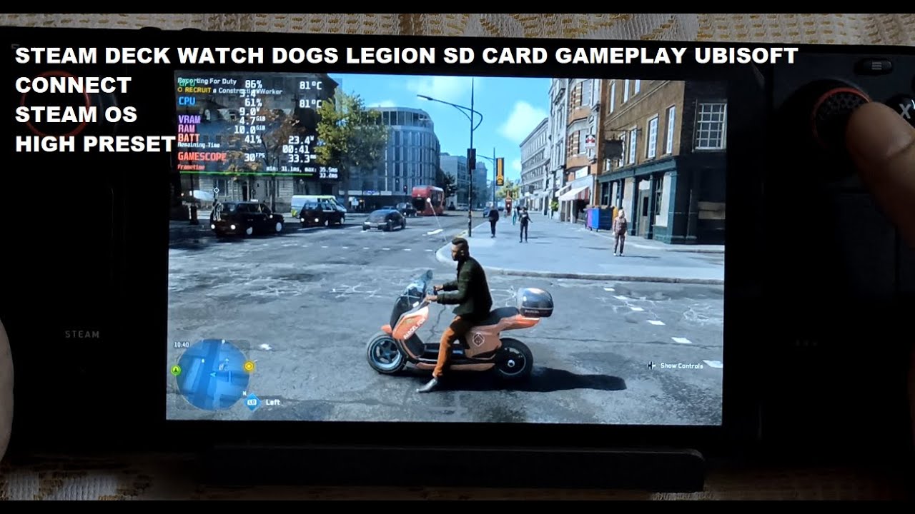 Steam Deck Gameplay - Watch Dogs Legion - SteamOS 