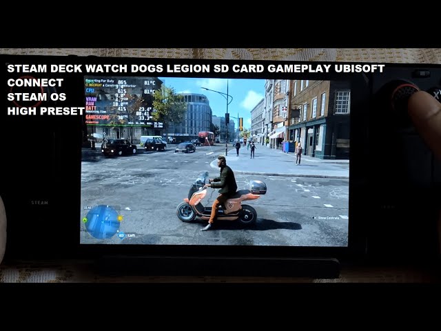 Steam Deck Watch Dogs Legion DX12 High Preset SD Card Gameplay Ubisoft  Connect Version Steam OS 