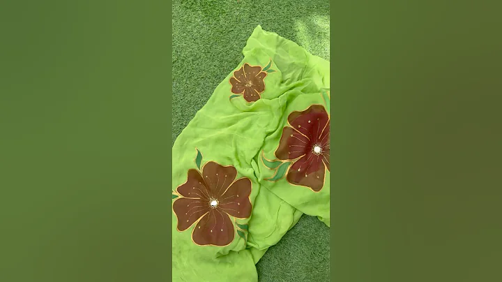 Hand painted dupatta |fabric painting ideas #art #diy #fabricpainting #handpainteddupatta #shorts