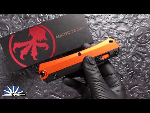 Microtech GLYKON 184 1OR Bayonet Black Blade, Black Overlay, Orange Handle