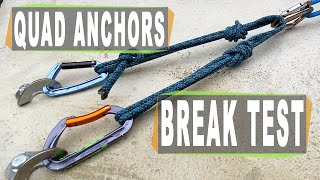 Climbing Quad Anchor break test with 6mm accessory cord