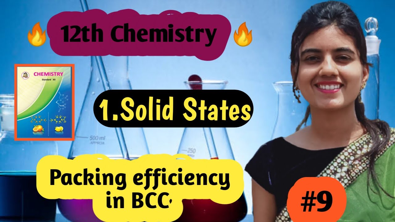 Solid States ll Packing Efficiency in BCC ll Class 12th Chemistry ll ...