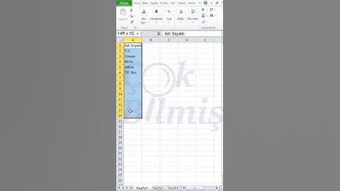 #Excel Sırayı Değiştir Pratik