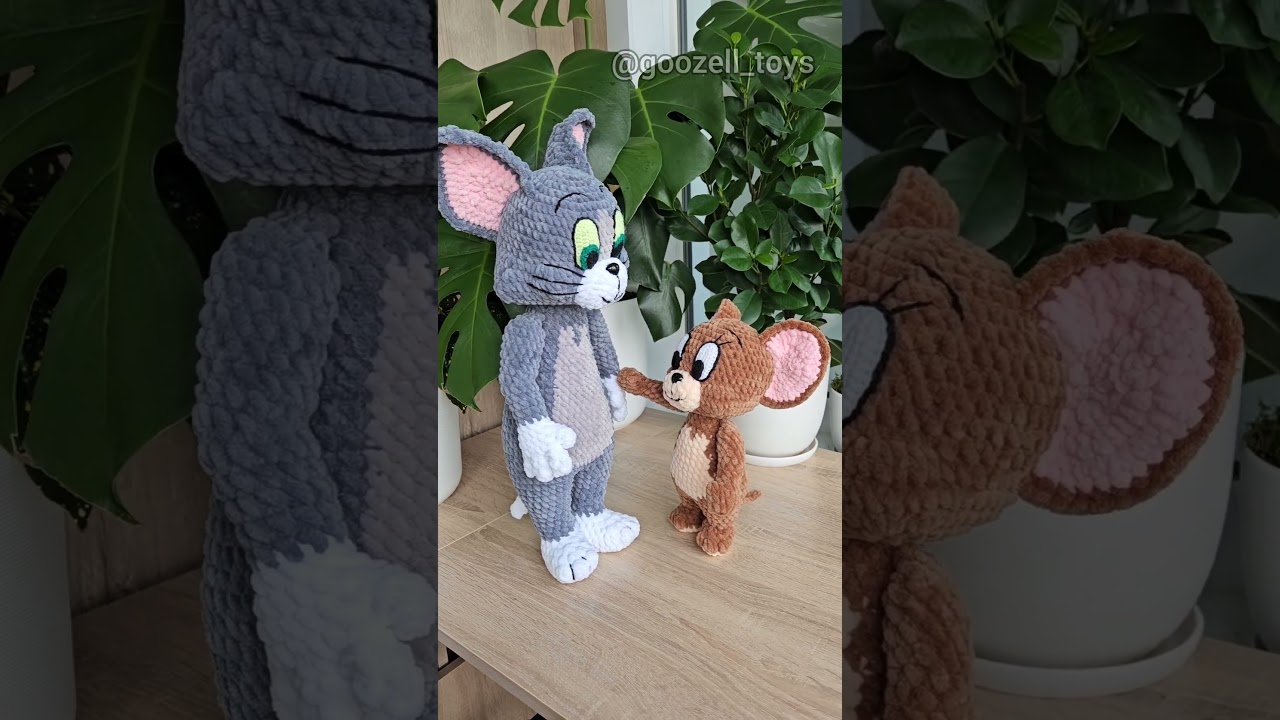 Вязаные Том и Джерри крючком, Мастер-класс @goozell_toys. Crochet Tom and Jerry pattern