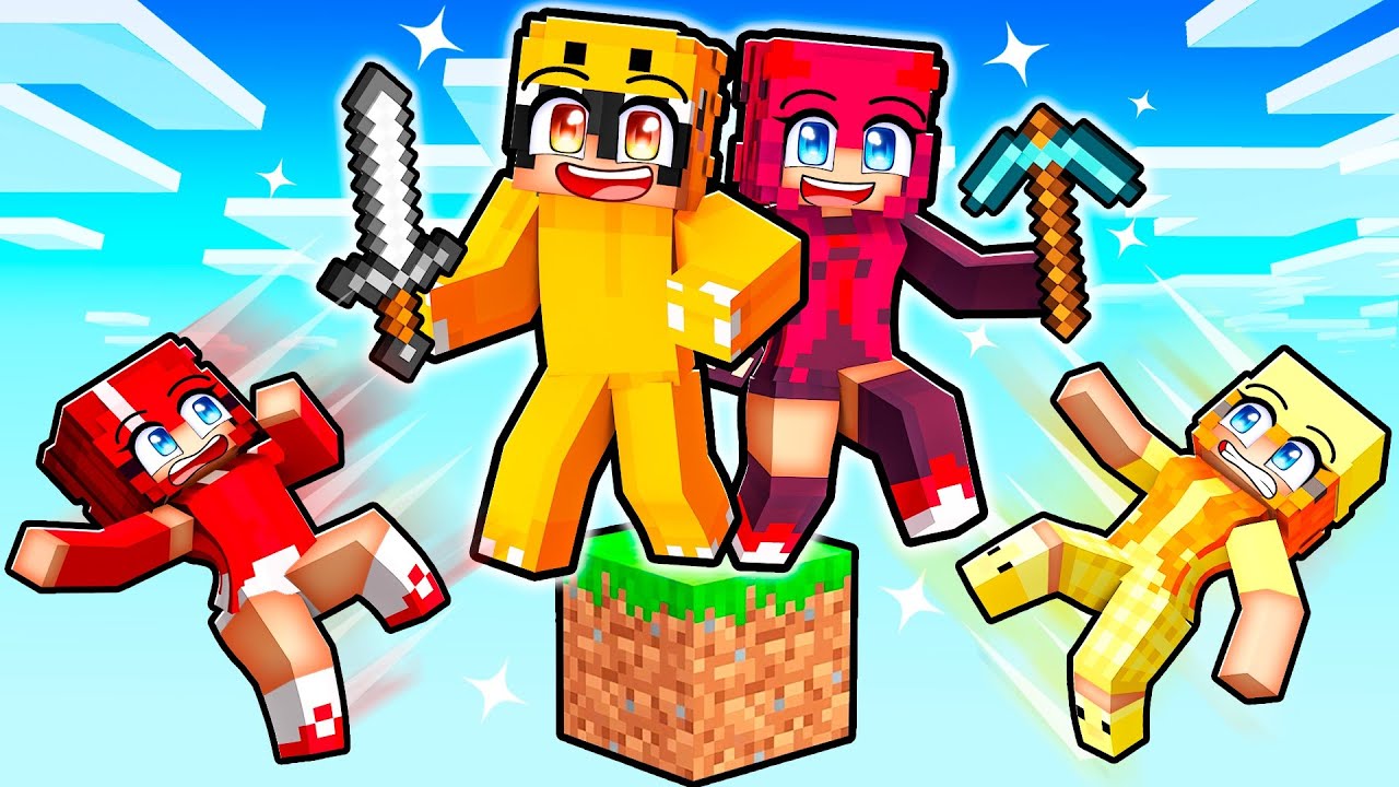 My EX GIRLFRIEND Meets My BULLY GIRLFRIEND on One Block in Minecraft!