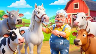 Old MacDonald Morning Routine | Carrying Wood, Building a House &amp; Bathing Animals 🛁 | 3D Kids Songs