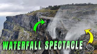 Reverse Waterfall Spectacle in Mountain Ranges