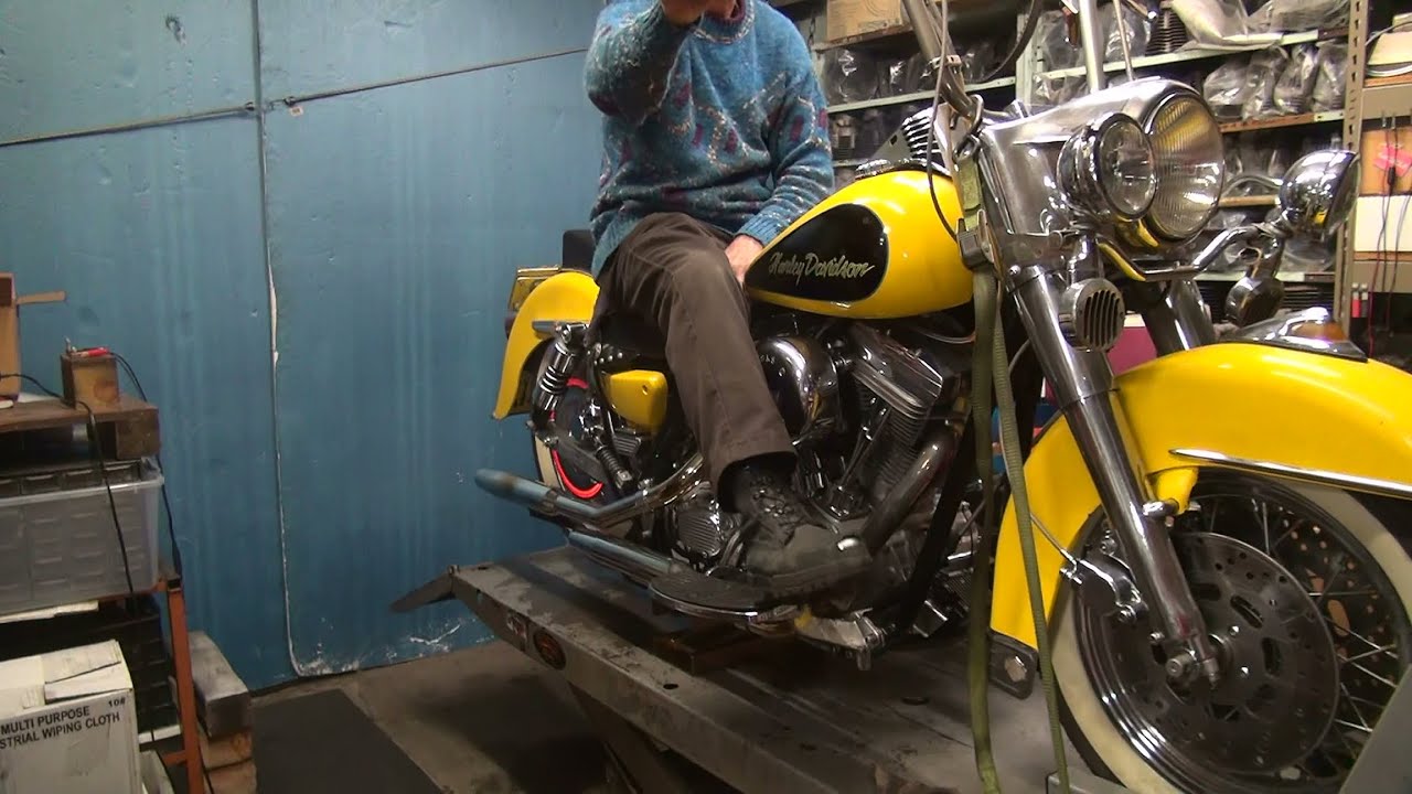 #132 1990 fxr custom start up and test ride topend rebuild brake 80ci ...