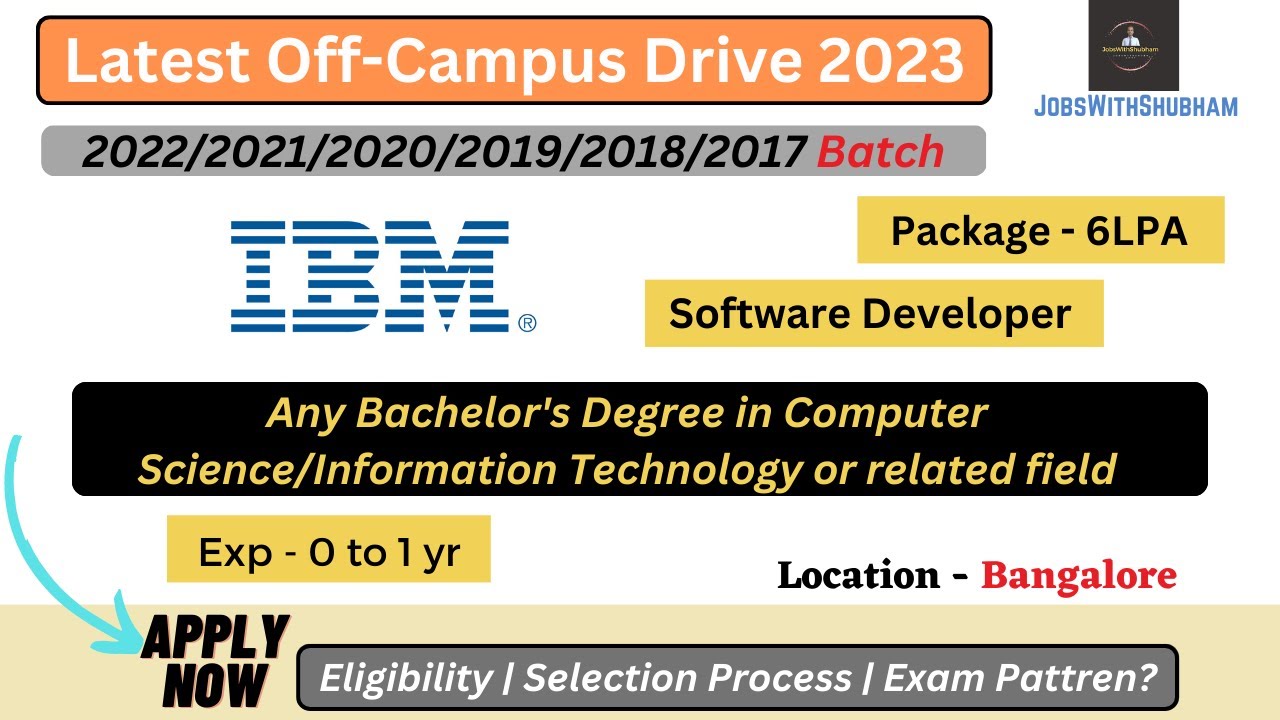 IBM Off Campus Hiring | 6LPA* | Software Developer #jobforfresher # ...
