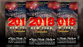 Happy New Year Flyer Design - Photoshop Tutorial screenshot 1