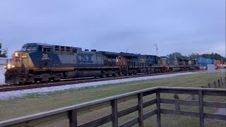Great YN2 AC44 CSX 30 leads late 4-engine I137-04 through Folkston. 10/5/2025 7:09 PM