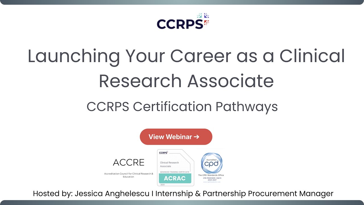 Clinical Research Associate Training Pathway | CCRPS CRA Certification