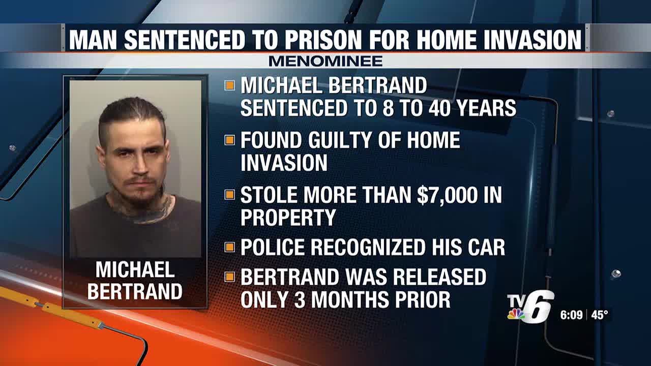 Menominee man sentenced to prison for home invasion - YouTube
