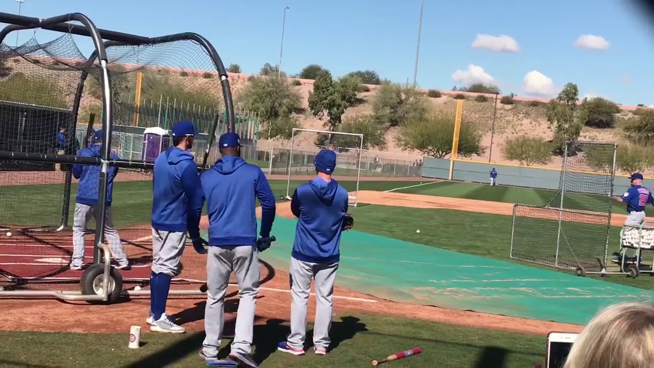 Anthony Rizzo, Kris Bryant hitting batting practice - Chicago Cubs 2019 ...