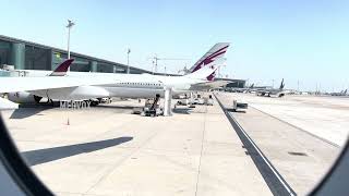 Qatar Airways departure From Doha International Airport | Amazing SeaView | Travel During Covid | 4K Resimi