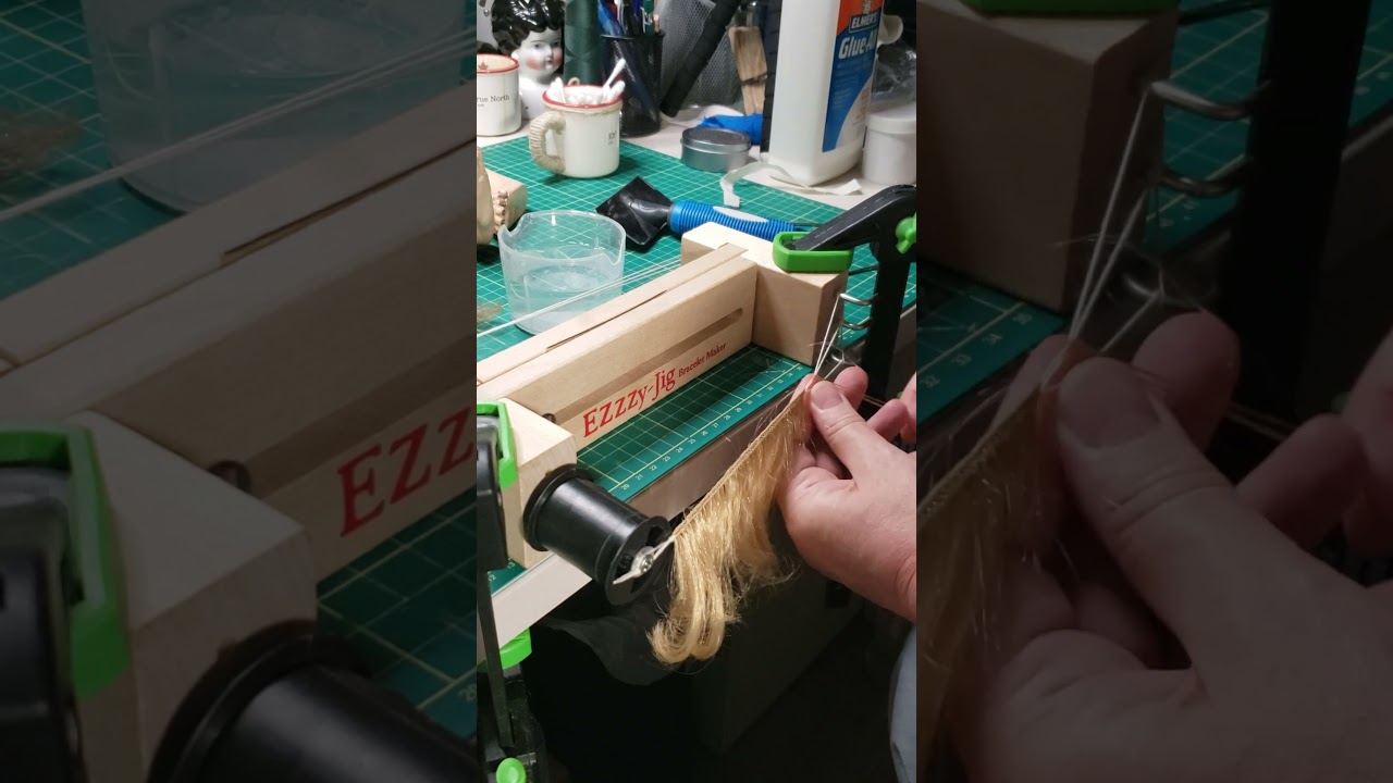 Weaving tresses for antique doll wig