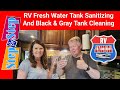 Step By Step RV Fresh Water Tank Sanitizing / Black & Gray Tank Cleaning