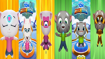 TALKING TOM HERO DASH -- HERO ANGELA & HERO TOM CLASSIC RUNNING IN CLASSIC MIRROR MODE FUNNY FAIL