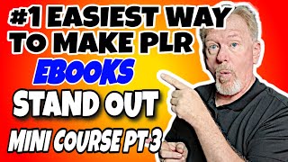 #1 Easiest Way To Make Your PLR eBook Stand Out From the Crowd #MINI-COURSE Pt 3