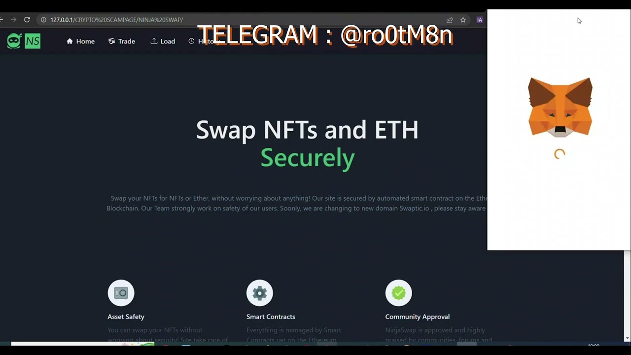 Swap NFTs & ETH SCAM ( Drainer ) FAKE OTC WEBSITE
