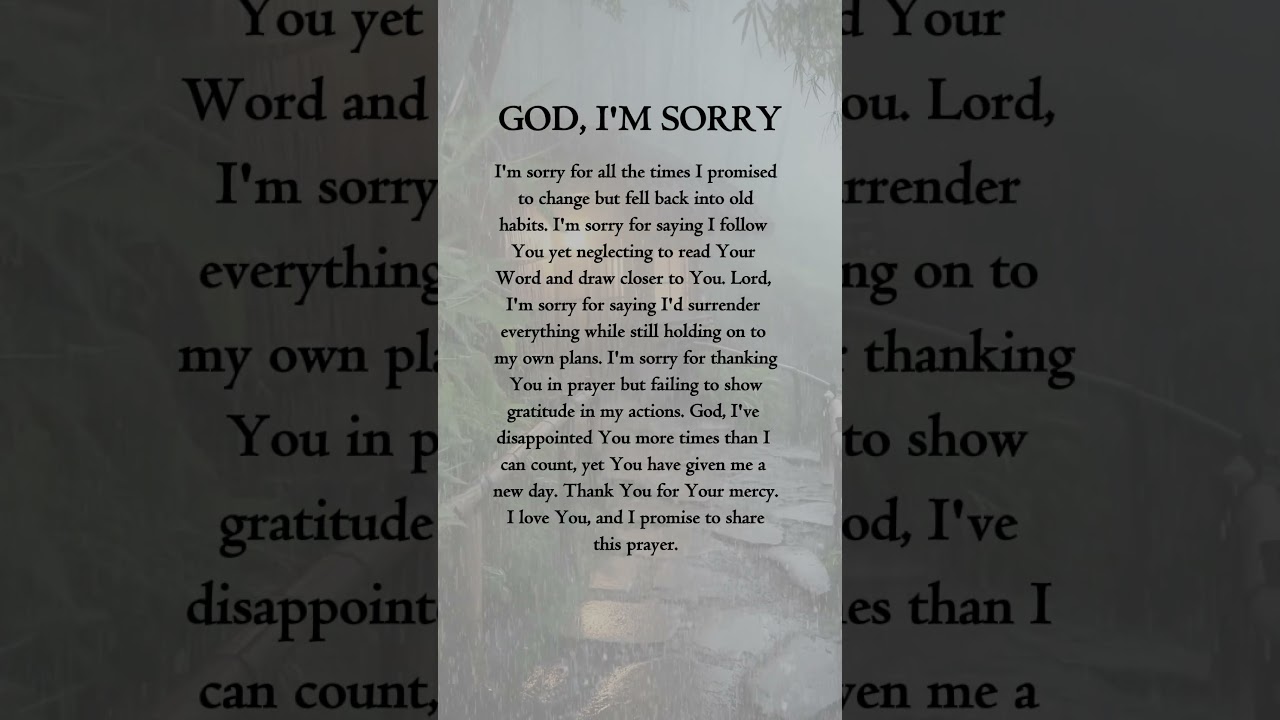 GOD, I'M SORRY 