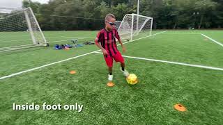Soccer Training - technical drills with a 9 year old academy player