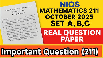 NIOS Mathematics 211 October 2025 | Real Question Paper Set A, B, C | Class 10 Maths Notes in Hindi 