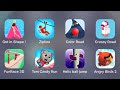 Get in Shape!, Color Road, Crossy Road, Fun Race 3D, Tom Candy Run, Angry Birds 2 - iPad Gameplay