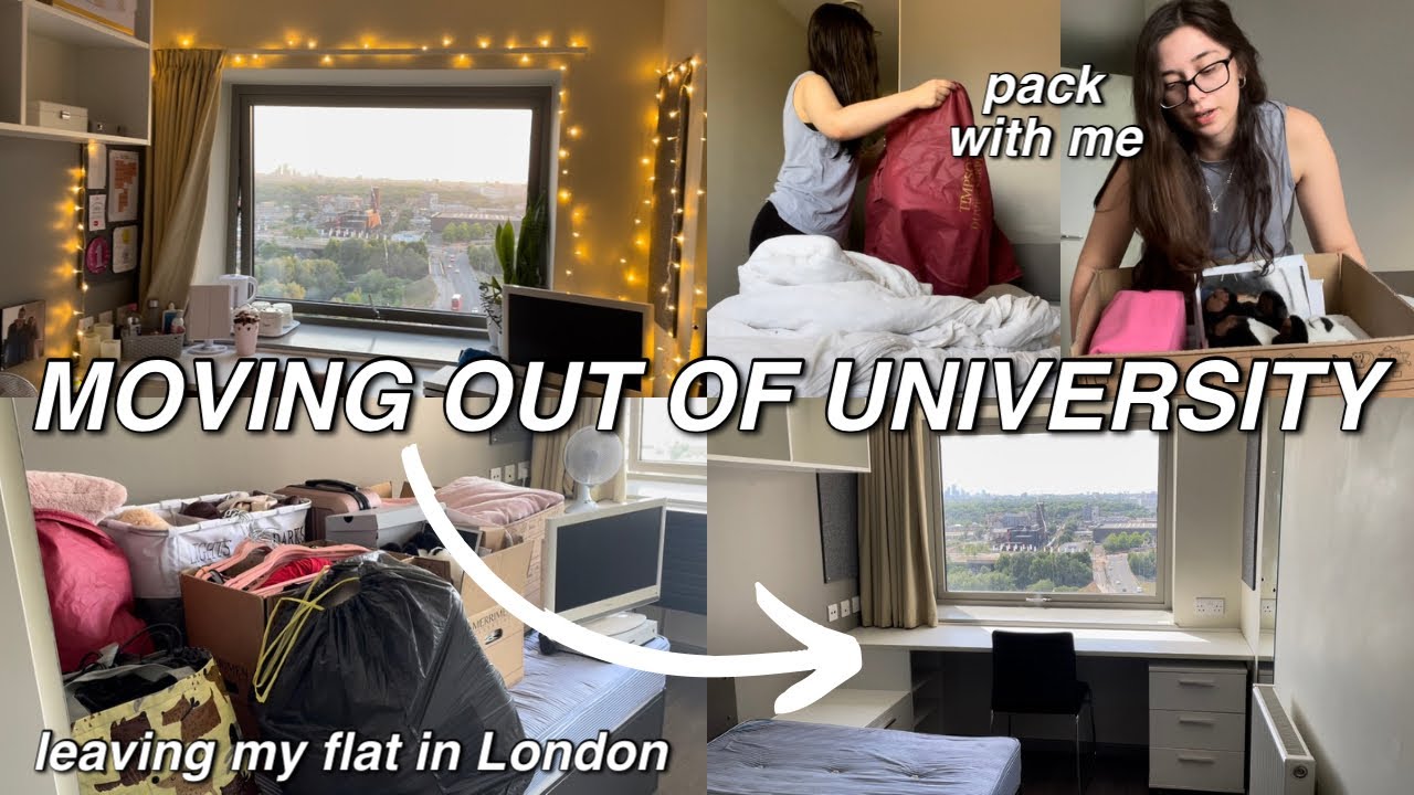 Moving out of my university room || pack with me, leaving my London ...