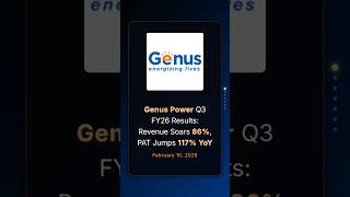 Genus Power Q3 FY26 Results: Revenue Soars 86%, PAT Jumps 117% YoY #q3fy26 #q3fy26results #q3results