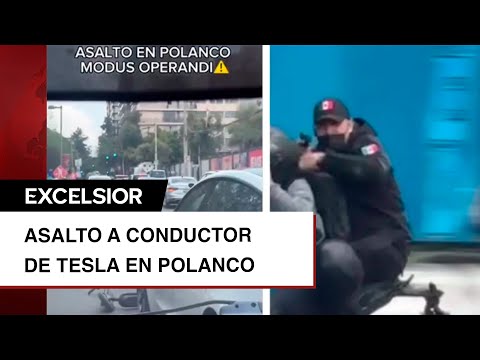 Policía investiga asalto a conductor de Tesla en Polanco tras falso atropello