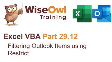 Excel VBA Introduction Part 29.12 - Filtering Outlook Items using Restrict