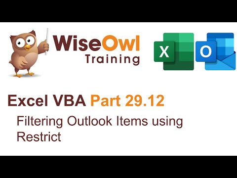 Excel VBA Introduction Part 29.12 - Filtering Outlook Items using Restrict