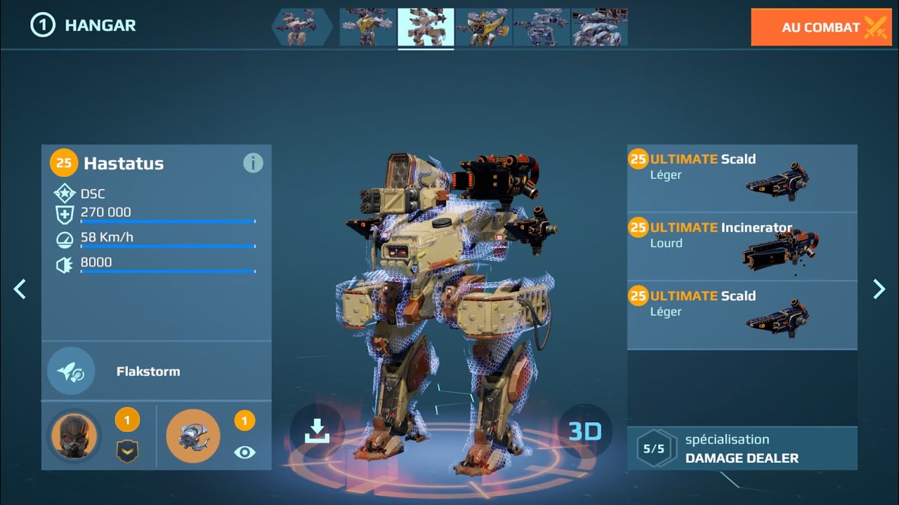 HASTATUS ROBOT with NEW ultimate scald and incinerator💥(War robot test serveur)