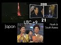 2000, the Millennium around the world (by time zones) with footage videos.