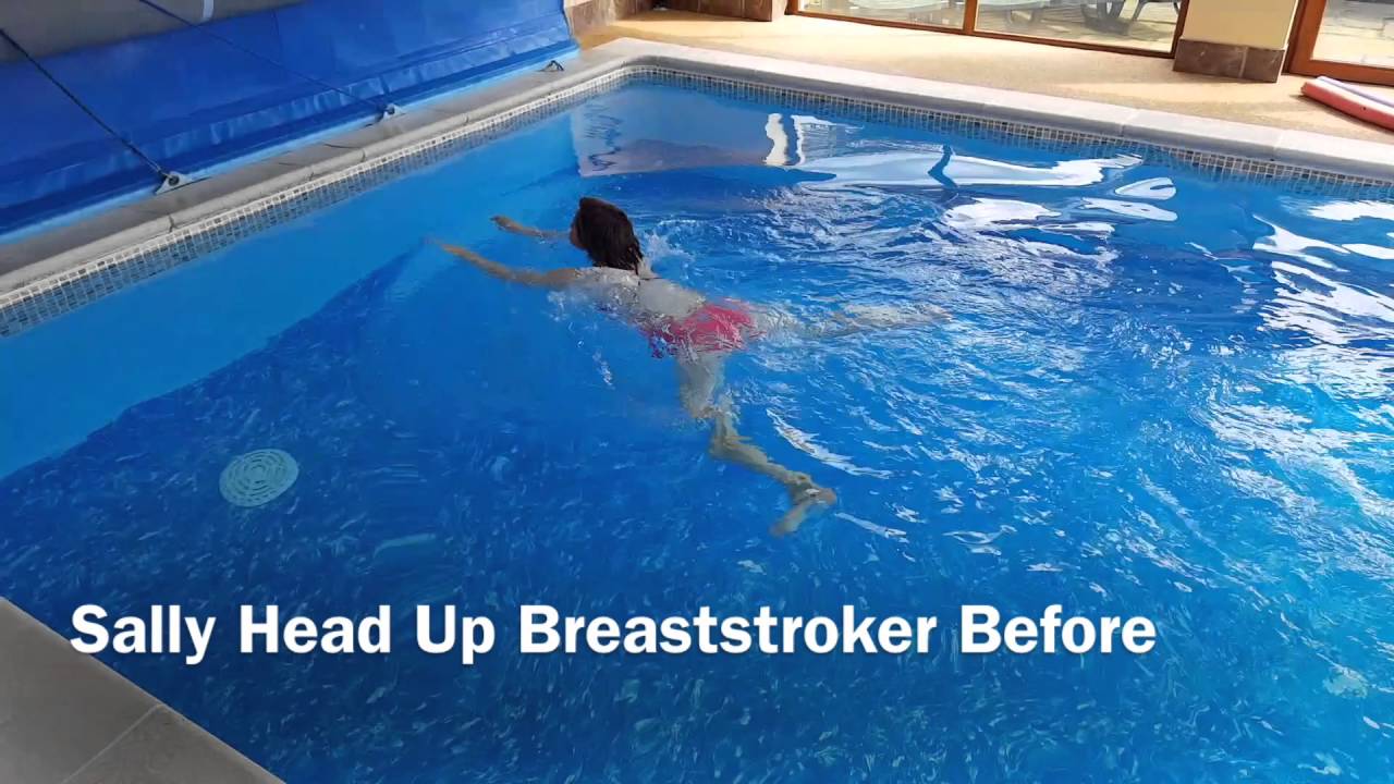 Swimming Without Stress: Sally Head Up Breaststroker Before and After 2 Lessons