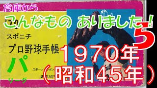 【1970年（昭和45年）スポニチプロ野球手帳 ～パ・リーグ編～】「こんなものありました！」第五弾。スポーツニッポン新聞社が発行した「スポニチプロ野球手帳」50年前のプロ野球界を選手名鑑から覗きます。